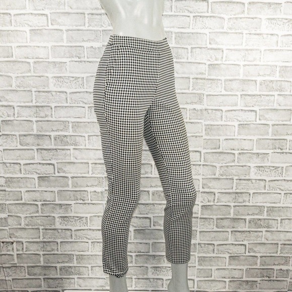 Sezane Women's Clara Trouser pants in Houndtooth Ecru Black Size 34 24w - Picture 5 of 12
